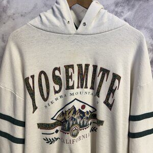 Vintage Yosemite National Park Hoodie Sweatshirt Large 23.5x25 Nature 90s USA